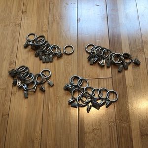 Set of 40 silver curtain hooks